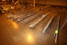 Assorted Sections of S/S Product Conveyor, Includes Aprox. (16) Straight Sections, Some 90 Degree