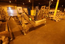 S/S Incline Conveyor with Flights, with S/S Discharge Chute, with 11-1/2" W Belt, with 11-1/2" W