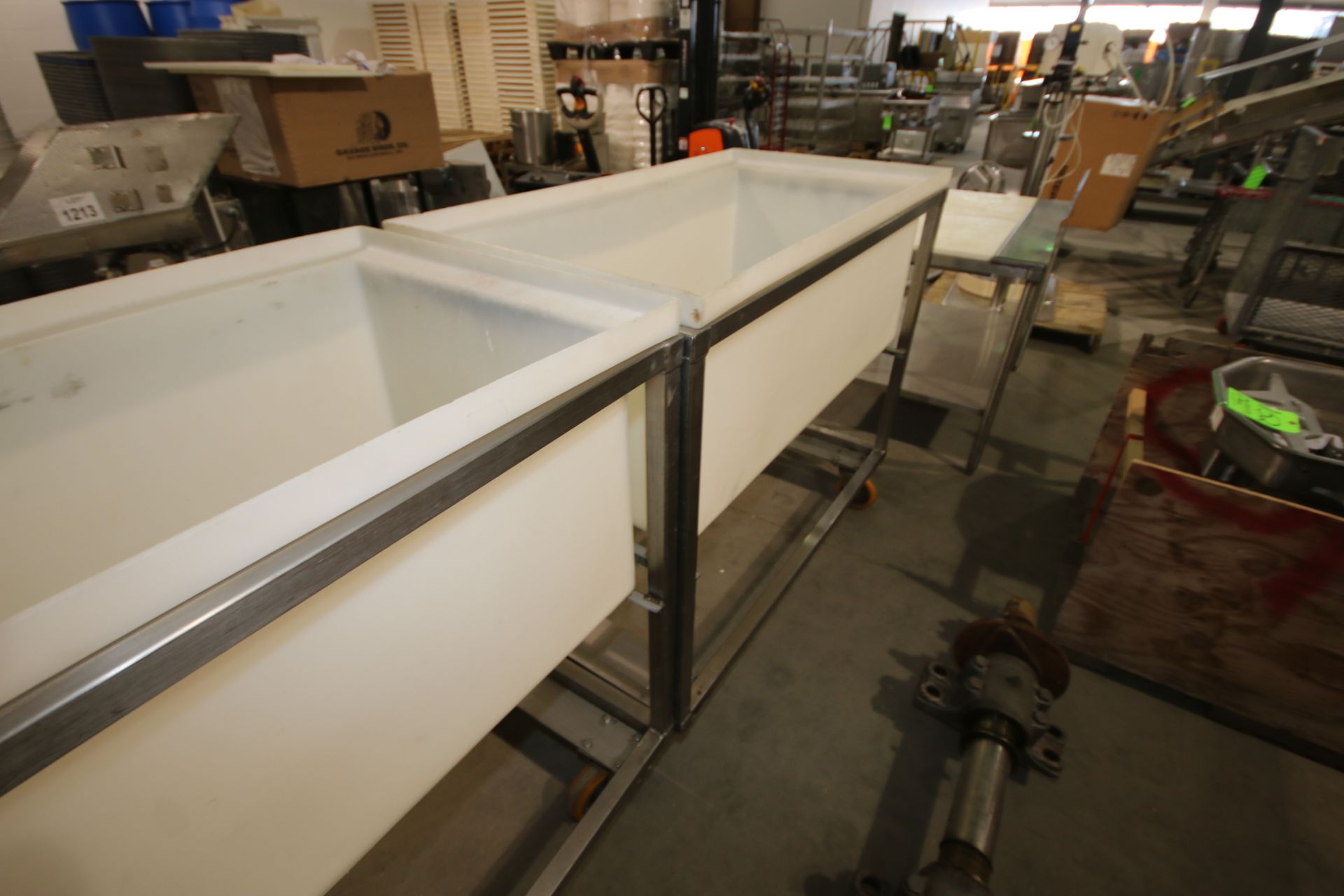 Marination Bins, Mounted on S/S Frame, Internal Dims.: Aprox. 48" L x 23" W x 17-1/2" Dia. ( - Image 4 of 4