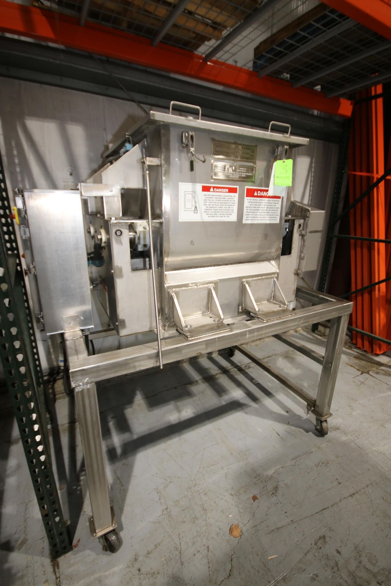 American Process System S/S Dual Paddle Blender, M/N F2M-4, S/N 4560, Mounted on S/S Portable - Image 2 of 8