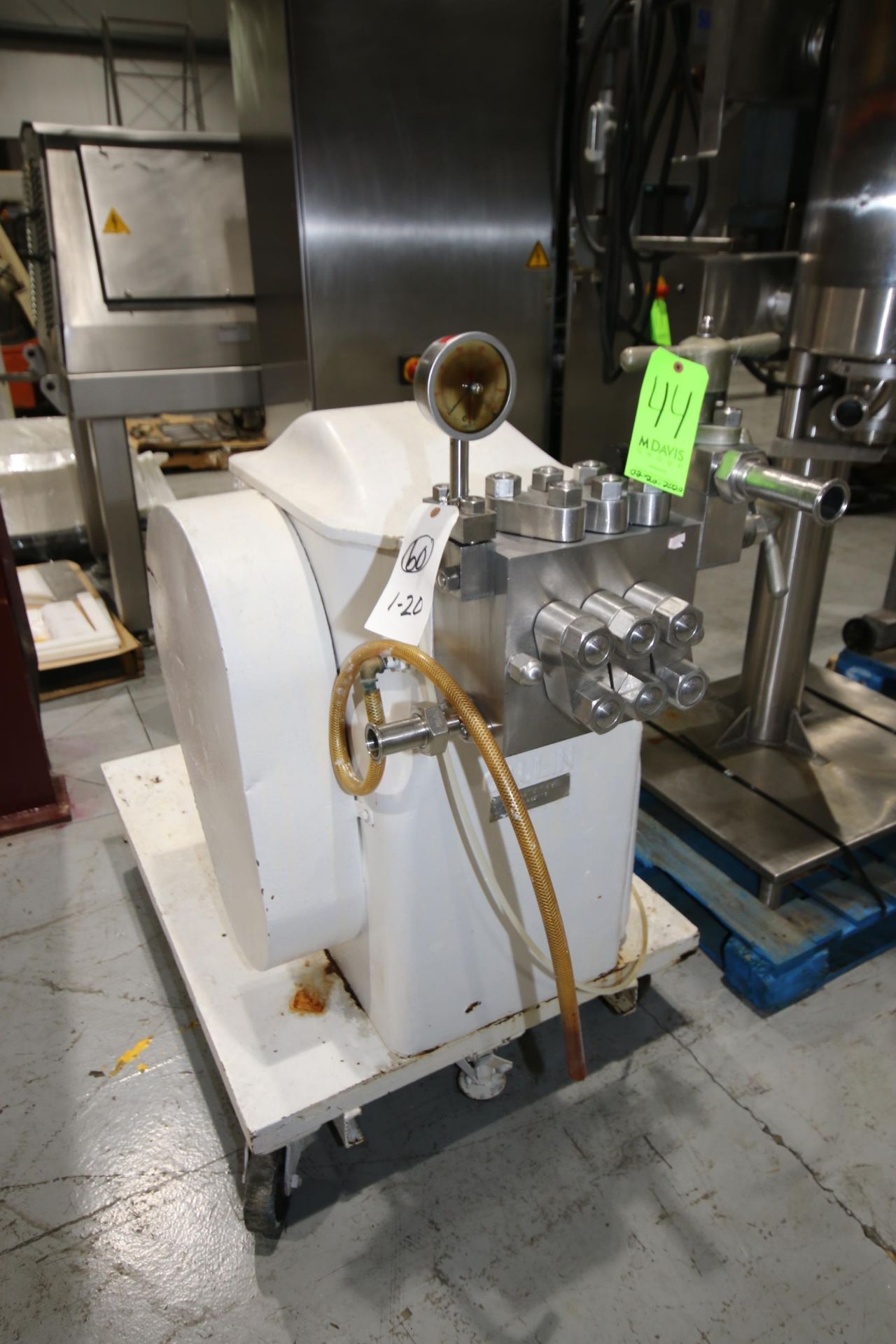 Gaulin 3-Piston Homogenizer, M/N 60MS5TBS, S/N 8818677, with 1-1/2" Clamp Type Inlet/Outlet, Mounted - Image 2 of 8