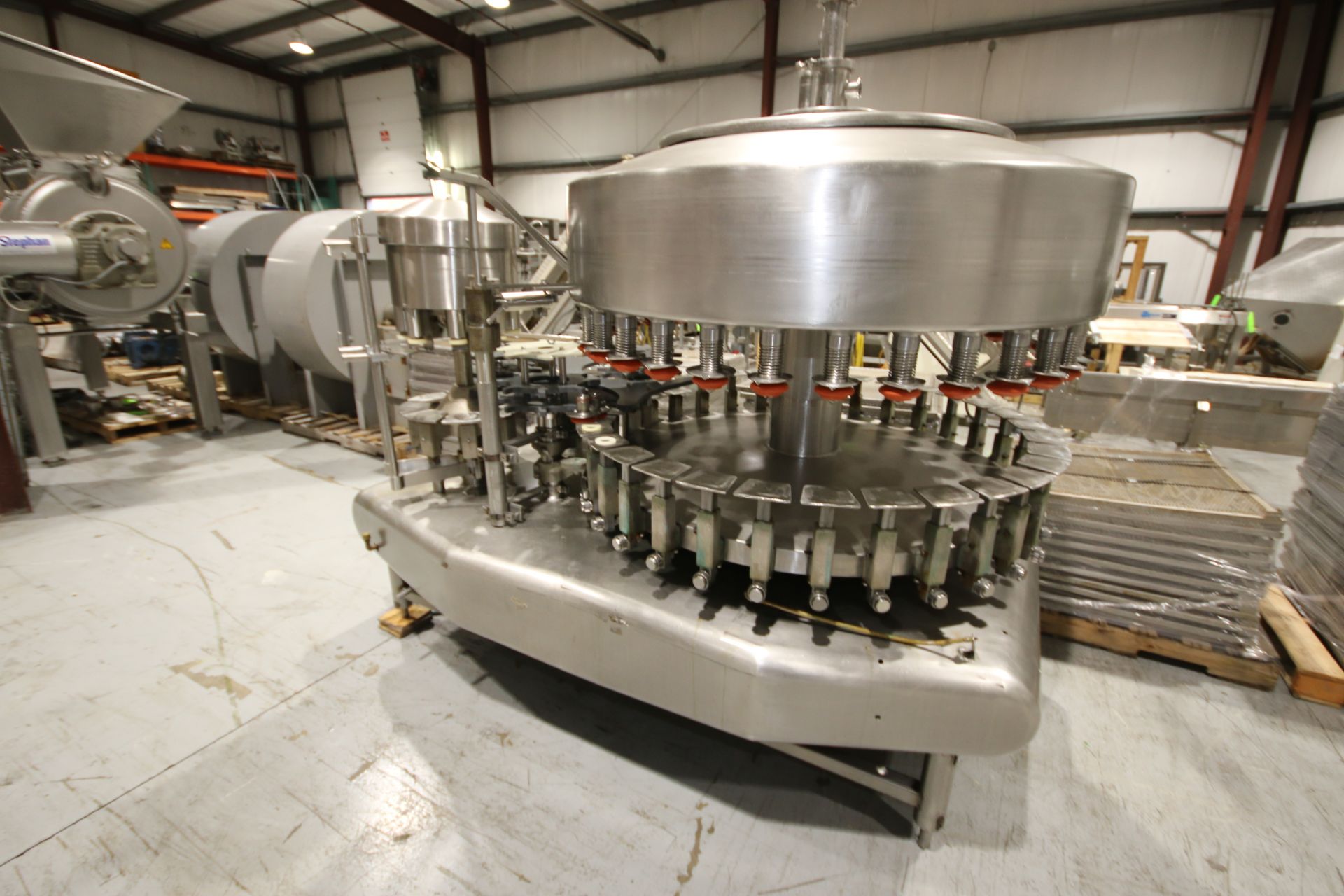 Federal 32 - Valve Rotary S/S Filler, SN 1152A328RA636, with 8 - Head Rotary Snap Capper, Set Up