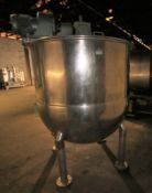 PPPE 650 Gal. Jacketed S/S Kettle, SN 1H3210Z0Z708, with S/S Bridge Agitator with 7.5 hp / 1755 RPM,