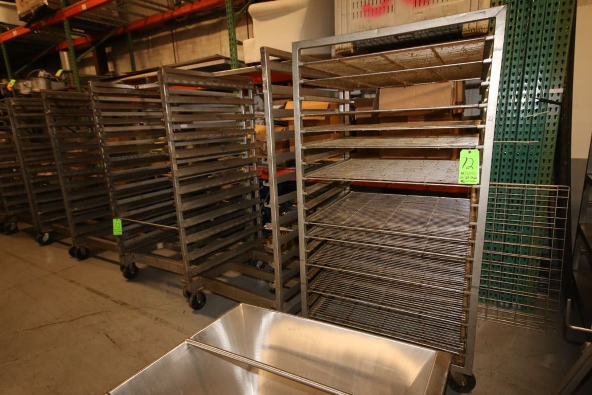 Portable S/S Racks, (2) with (11) Slot Shelf, Inserts, and (1) with (11) S/S Wire Shelves (LOCATED @ - Image 2 of 2