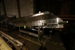 S/S Incline Conveyor Chute, with Aprox. 24" W Rubber Belt, with S/S Side Walls, Mounted on S/S Frame