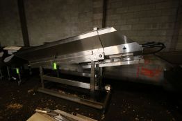 S/S Incline Conveyor Chute, with Aprox. 24" W Rubber Belt, with S/S Side Walls, Mounted on S/S Frame