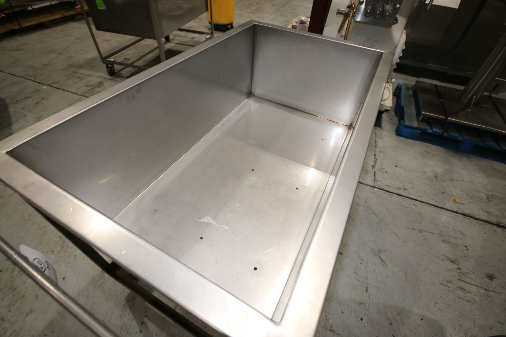 S/S Portable Totes, Internal Dims.: Aprox. 53-1/2" L x 29-1/2" W x 19" Deep, Mounted on Portable S/S - Image 3 of 4