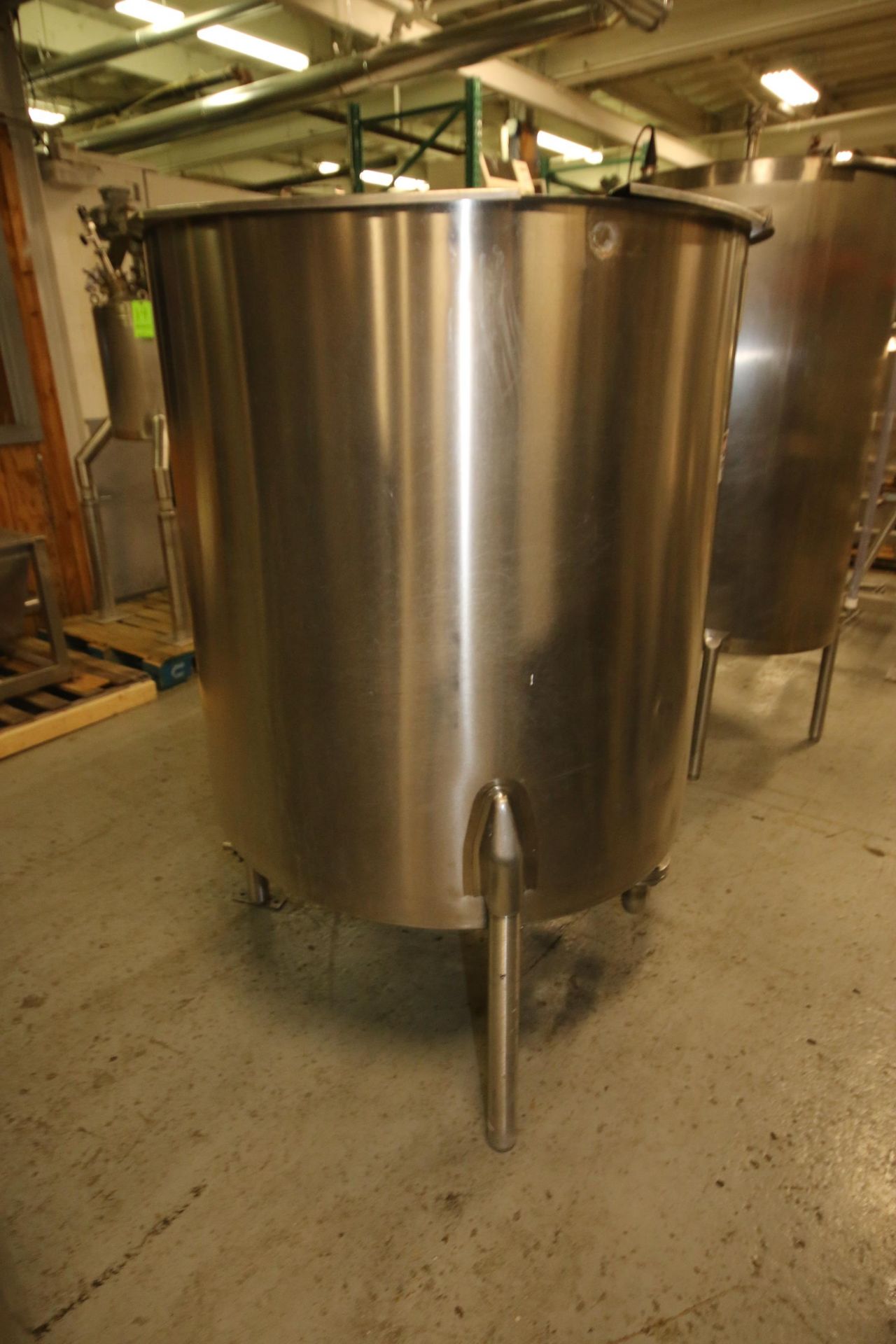 Aprox. 275 Gal. S/S Single Wall Vertical Tank, with Actuated Ball Valve with Control Top - Image 3 of 5
