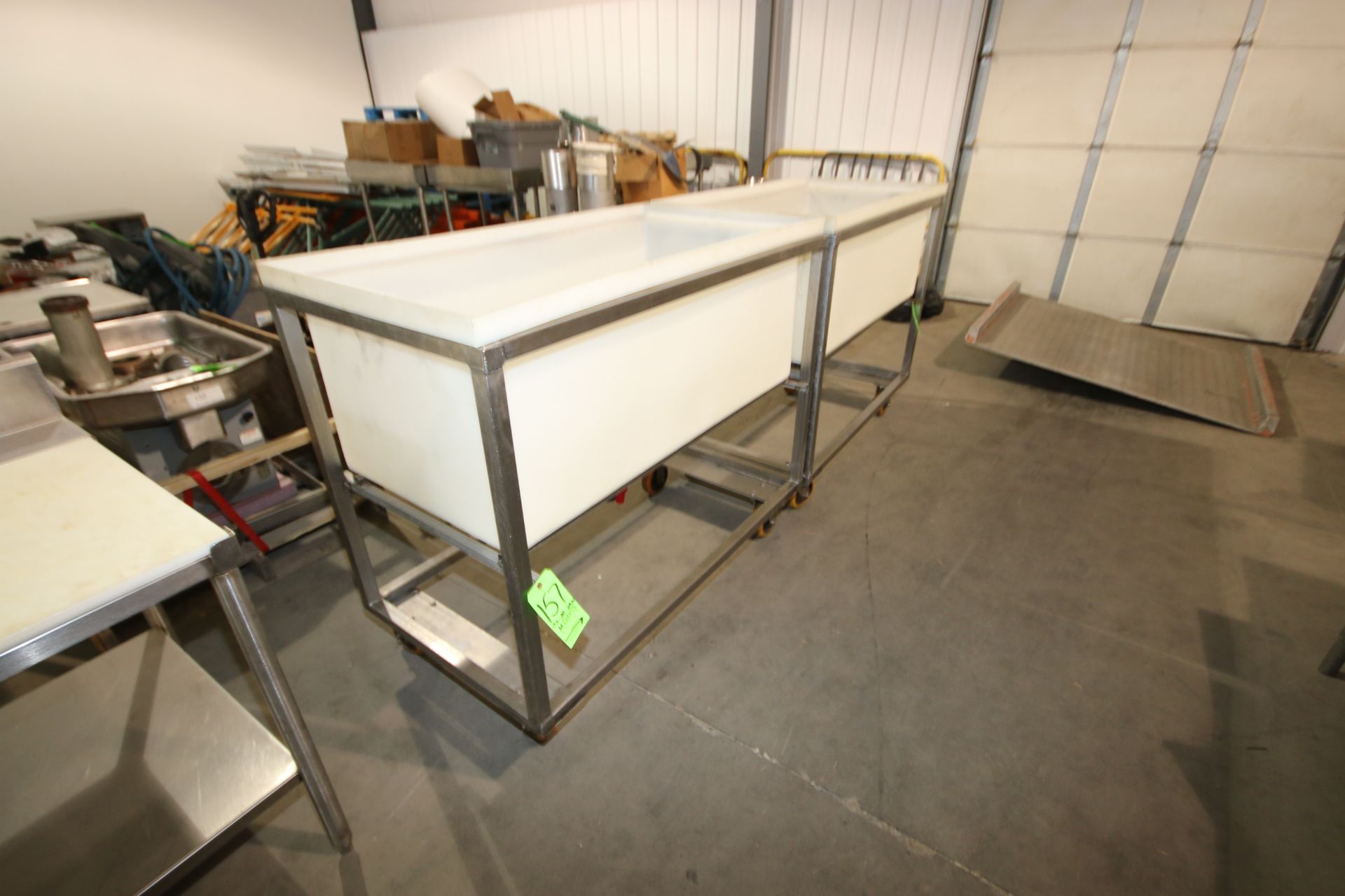 Marination Bins, Mounted on S/S Frame, Internal Dims.: Aprox. 48" L x 23" W x 17-1/2" Dia. ( - Image 2 of 4