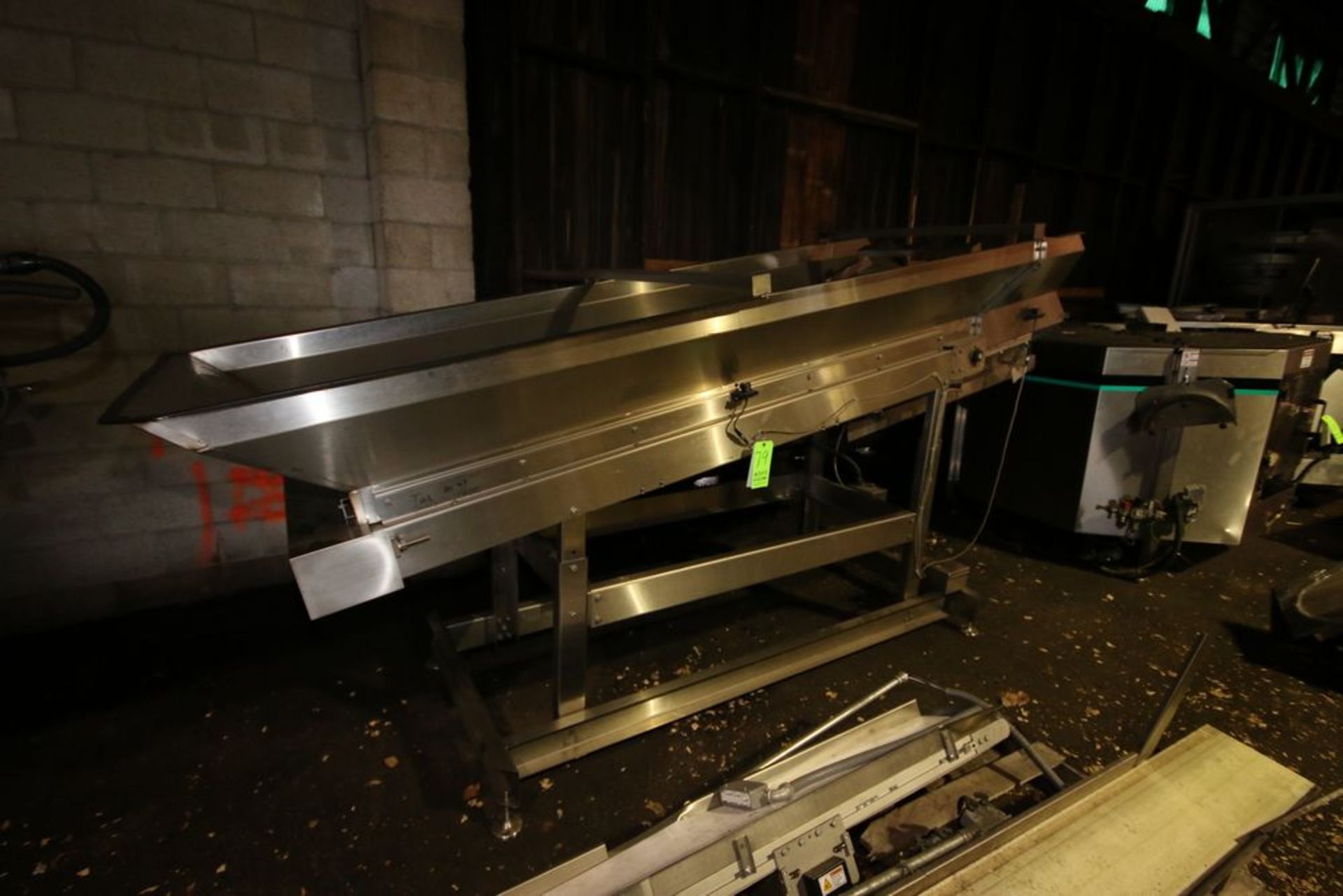 S/S Incline Conveyor Chute, with Aprox. 24" W Rubber Belt, with S/S Side Walls, Mounted on S/S Frame - Image 3 of 4