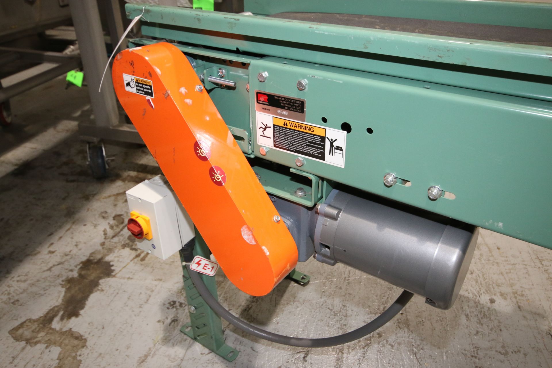 Roach Straight Section of Power Conveyor, with 0.5 hp Baldor Drive, 1725 RPM, 230/460 Volts, Overall - Image 5 of 5