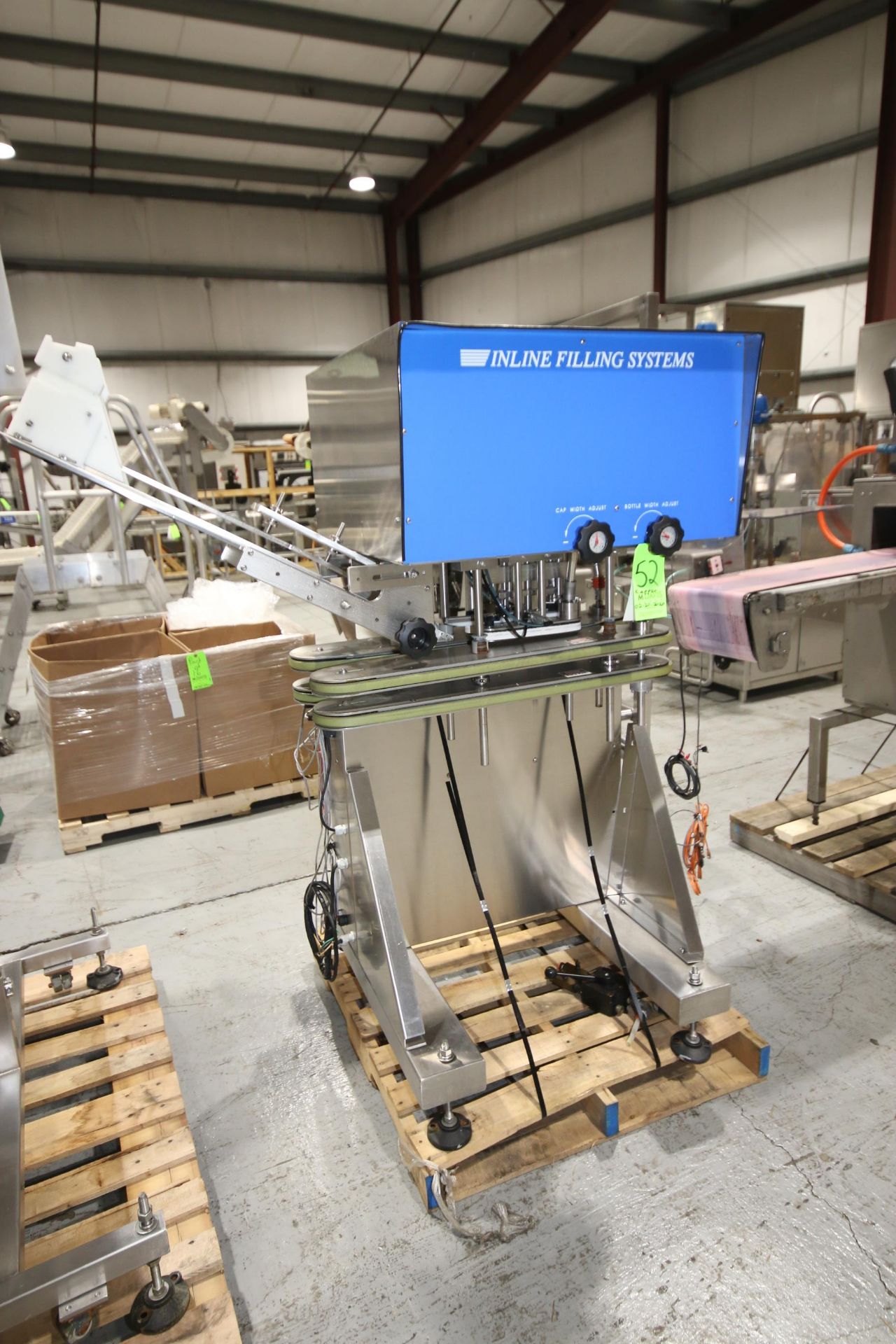 Inline Filling Systems Capper, S/N 33014, Mounted on S/S Portable Frame (LOCATED @ M. DAVIS GROUP