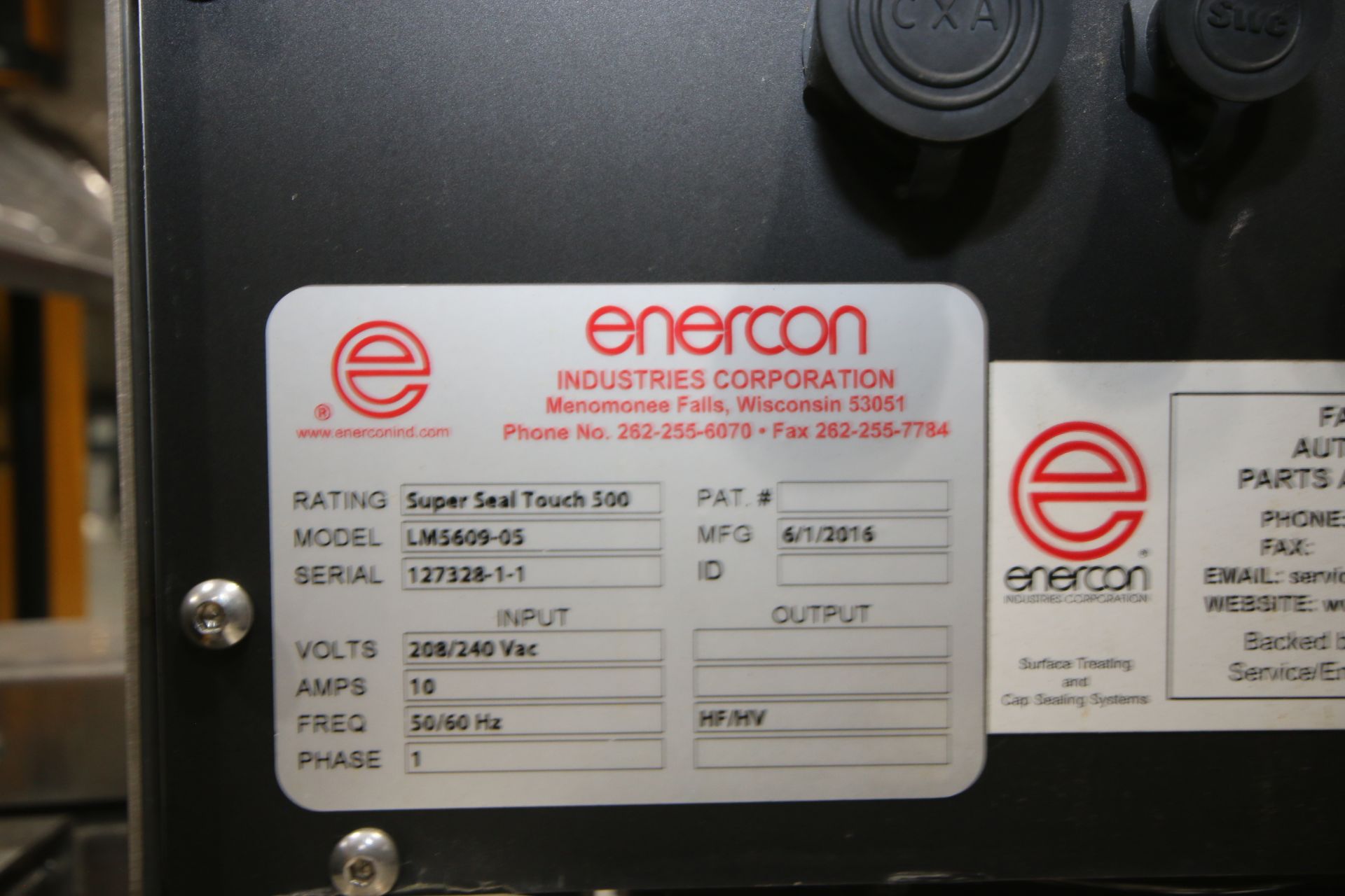 2016 Enercon S/S Super Seal, M/N LS609-05, S/N 127328-1-1, 208/240 Volts, Mounted on S/S Frame ( - Image 5 of 5