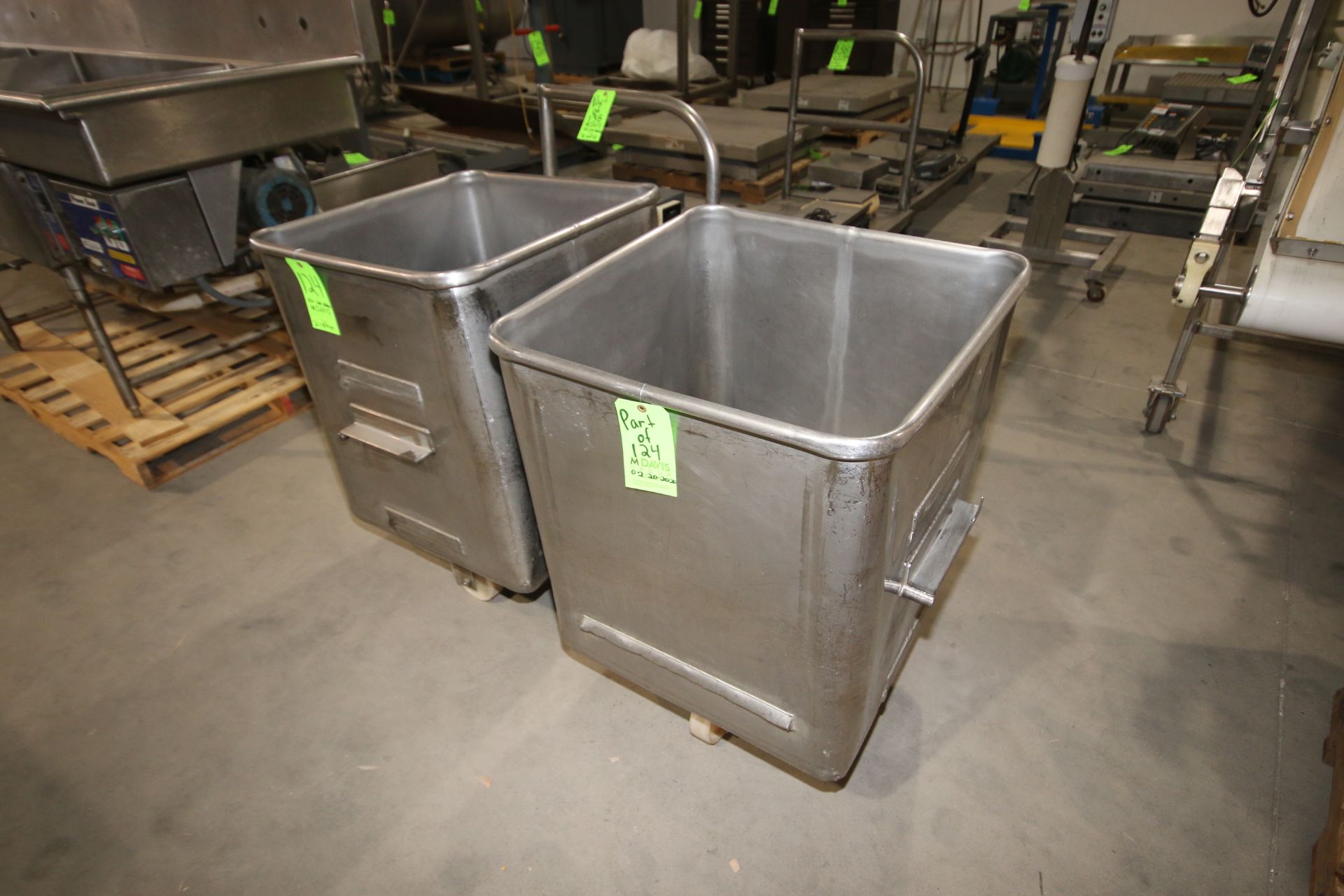 S/S Portable Dump Totes, Internal Dims.: Aprox. 24" l x 24" W x 29-1/2 Deep (LOCATED IN - Image 2 of 4