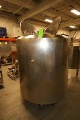 St. Regis 500 Gal. S/S Processor, S/N 450-9252, with 50 PSIG Heat Exchange Jacket, with (2) S/S