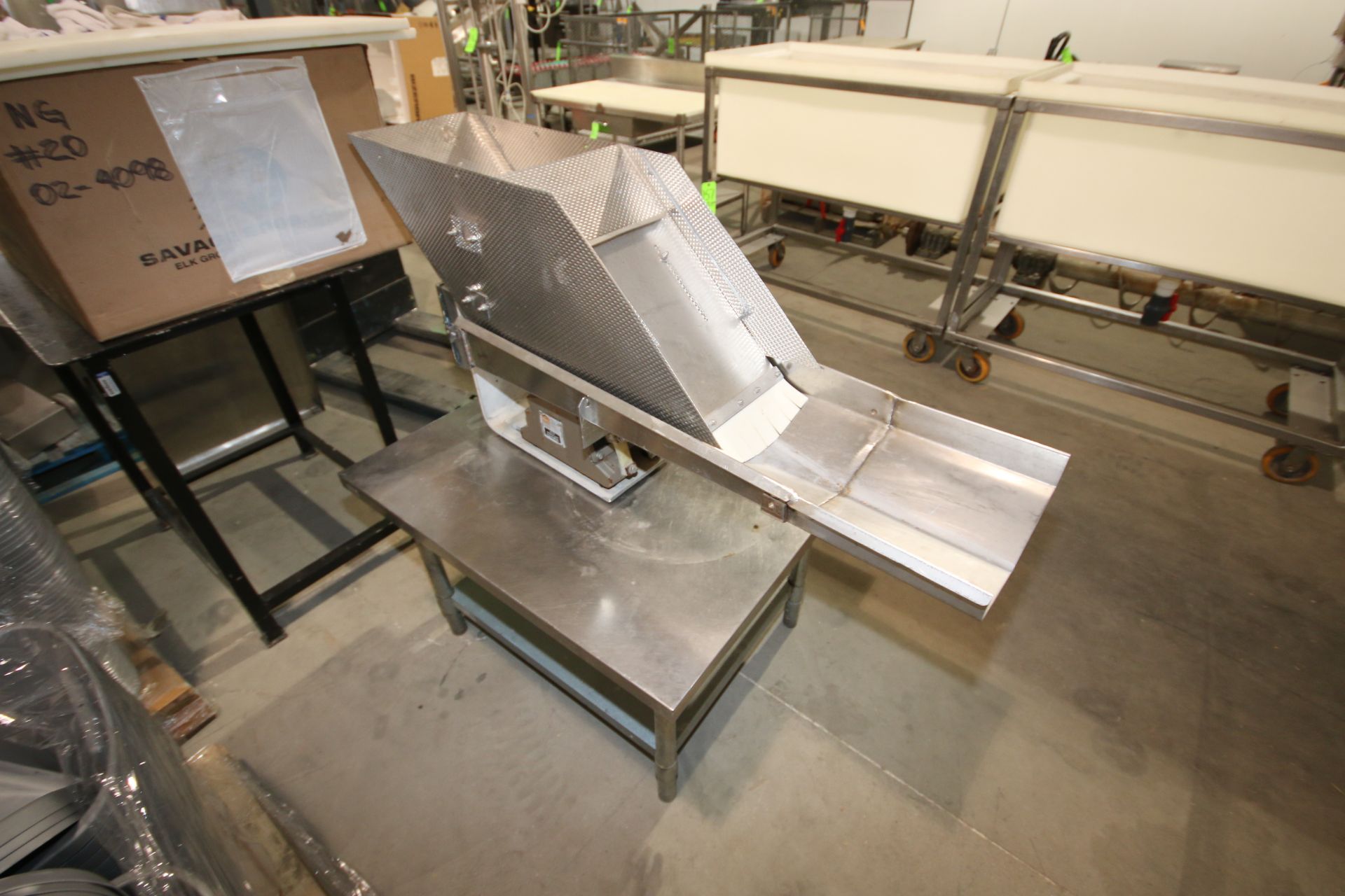 Eriez Hi-Vi Vibratory Shaker Deck, with S/S Feed Chute, with S/S Table, with Aprox. 30" L x 11-1/ - Image 2 of 4