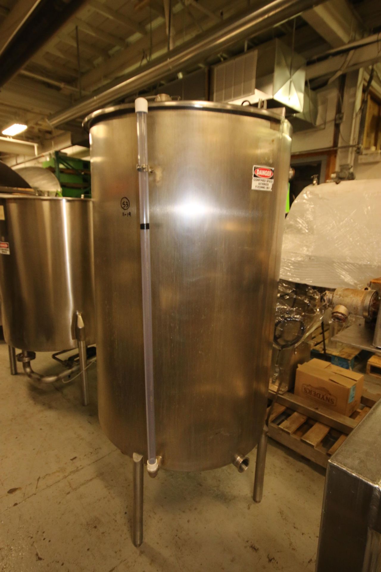 Aprox. 300 Gal. S/S Single Wall Vertical Tank, with Tank Mounted Level Sensor, with Aprox. 2-1/2" - Image 3 of 7
