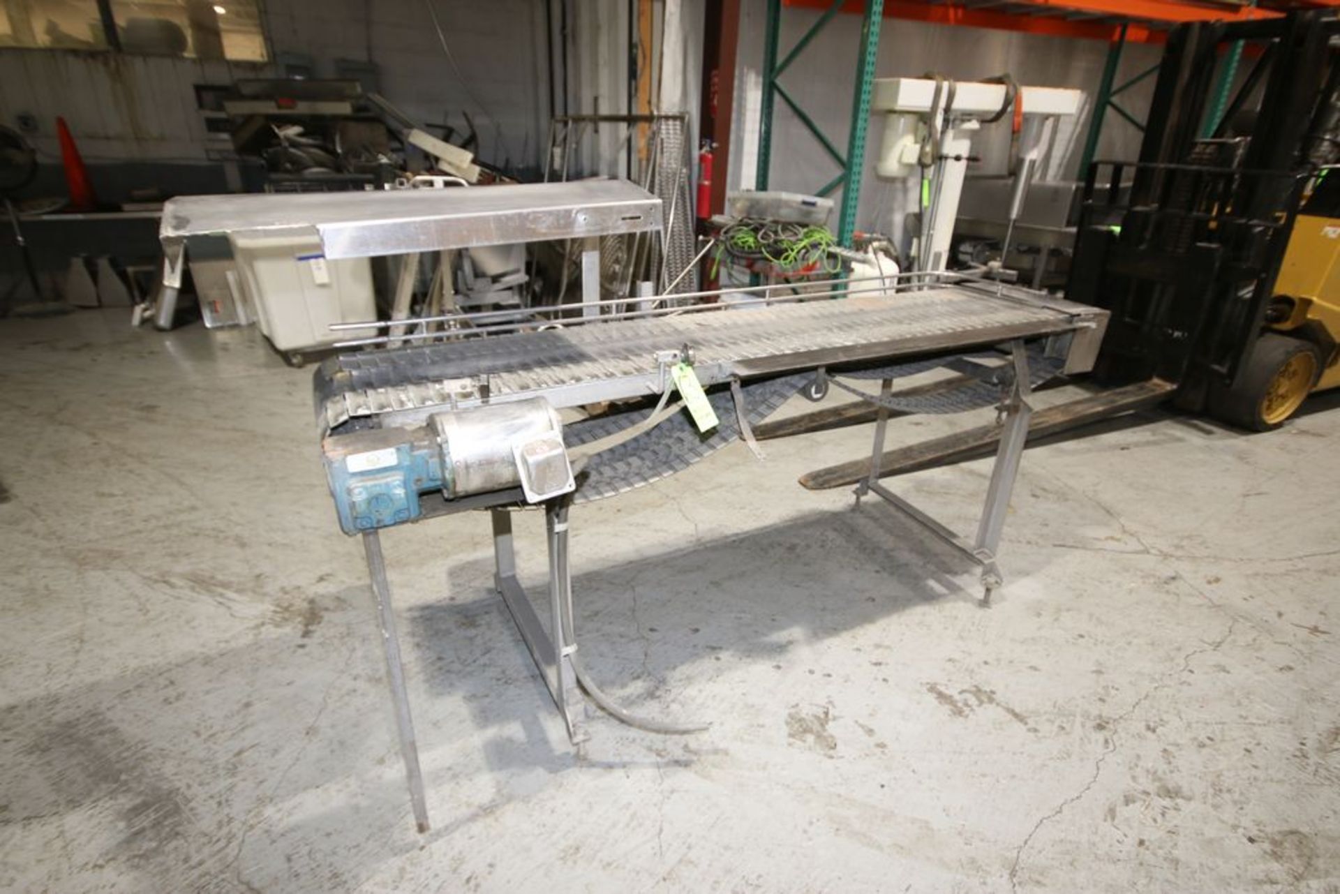 S/S Accumulation Conveyor, with (3) Aprox. 6" W Conveyor Chains, Overall Dims.: Aprox. 102" L x