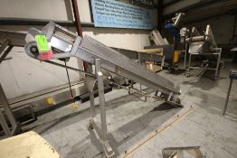 S/S Incline Conveyor with Rubber Cleated Belt, with Aprox. 17" Cleat Spacing, Overall Dims.: