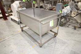 S/S Portable Totes, Internal Dims.: Aprox. 53-1/2" L x 29-1/2" W x 19" Deep, Mounted on Portable S/S