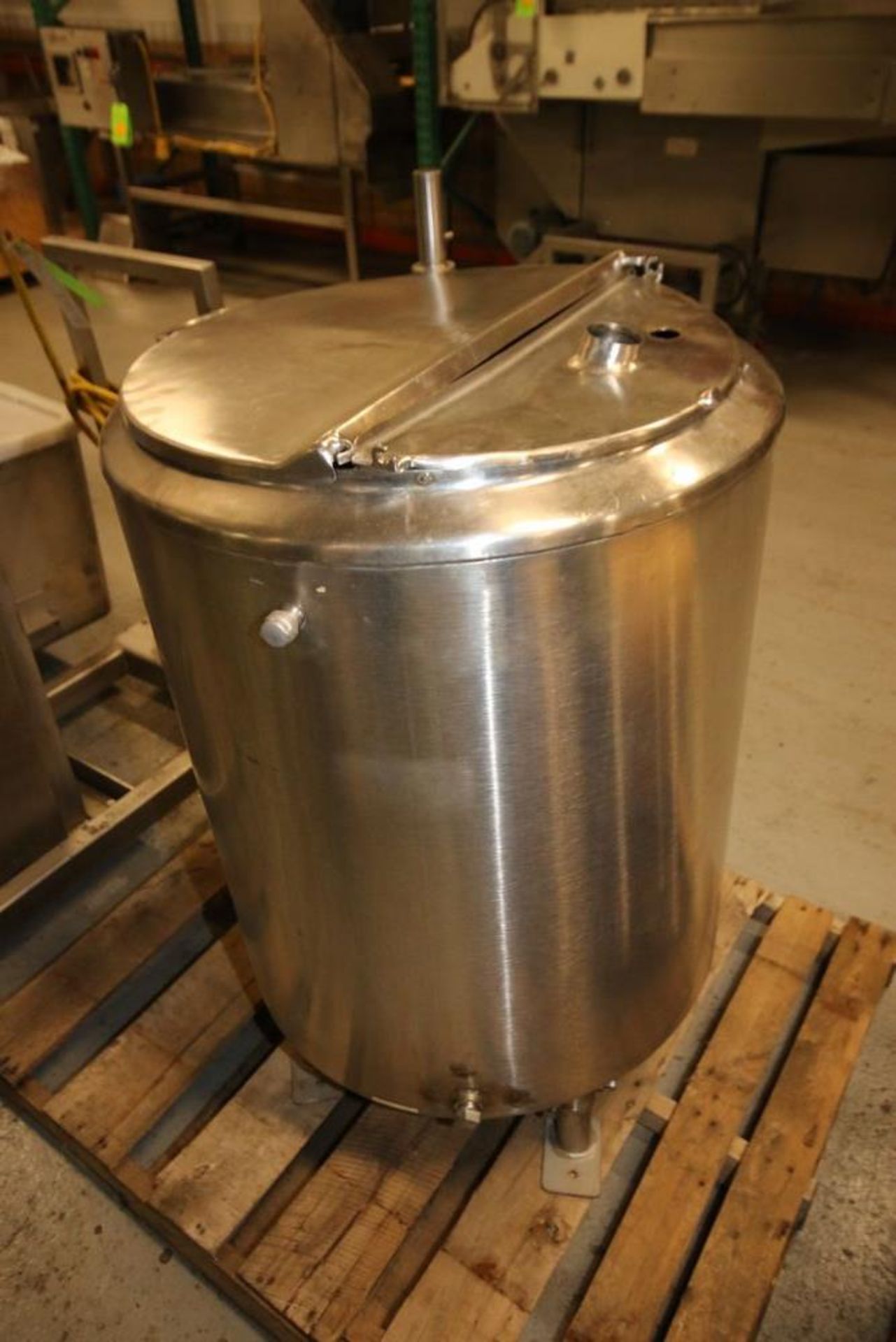Aprox. 50 Gal. S/S Jacketed Vertical Tank, with Slope Bottom, Mounted on S/S Legs, Tank Dims.: - Image 3 of 4