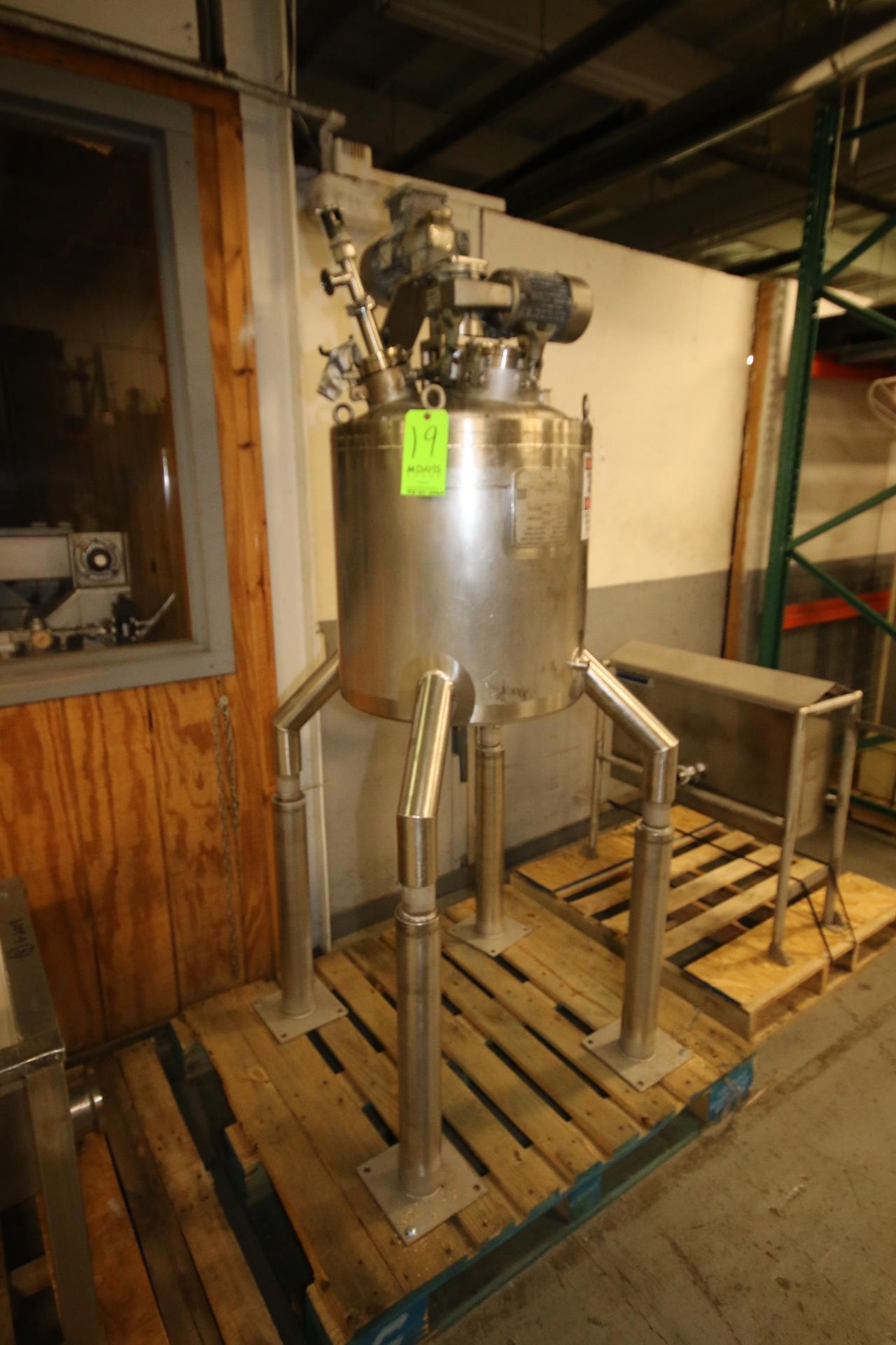 Walker 20 Gal. 316L S/S Reactor, M/N PZ-K-VP, S/N 8538, 100 PSIG MAWP @ 350 F, -20 F @ 100 PSI, NAT'