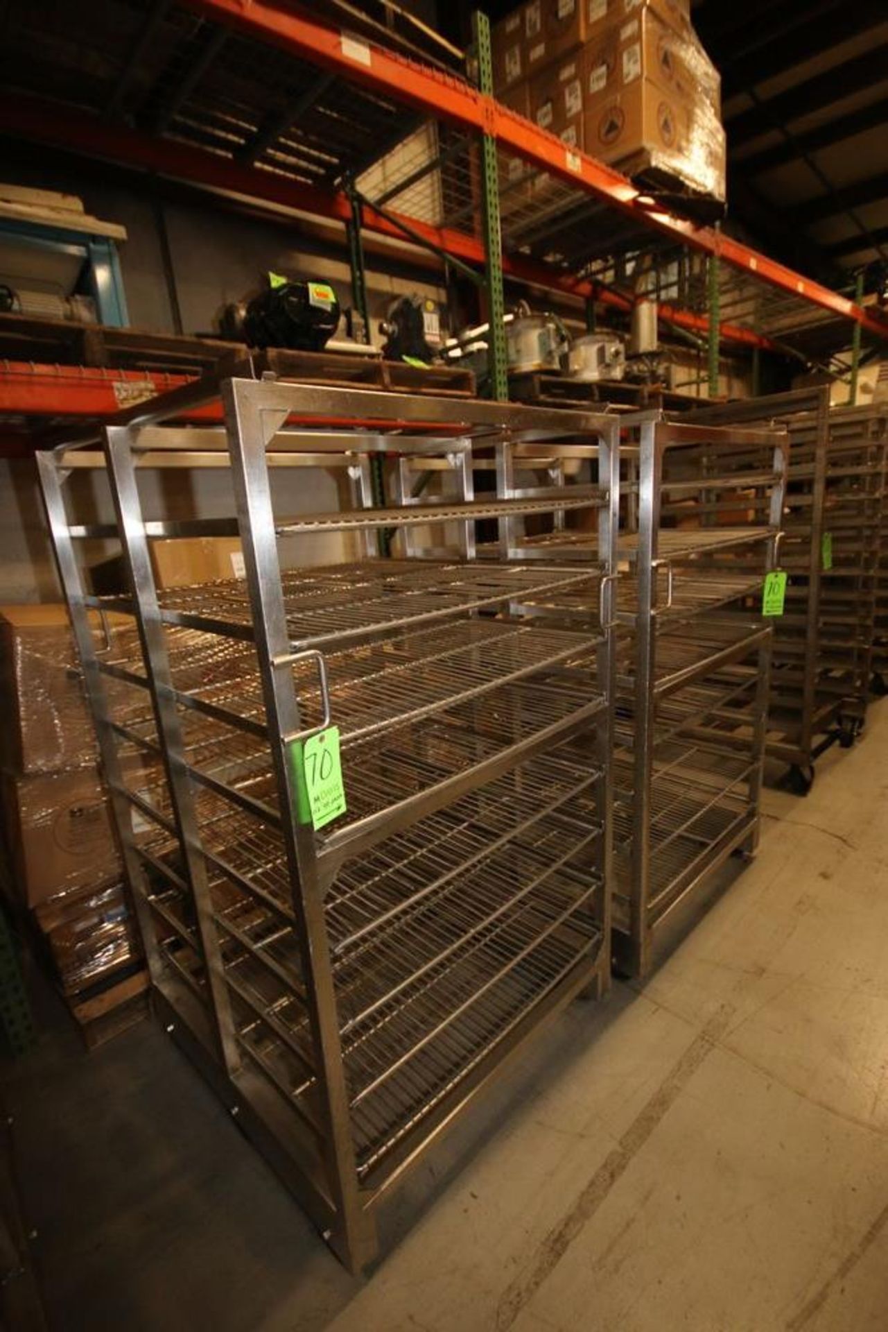 Portable S/S Racks, with (7) Shelves, Overall Dims.: Aprox. 40" L x 41" W x 71"H (LOCATED @ M. DAVIS