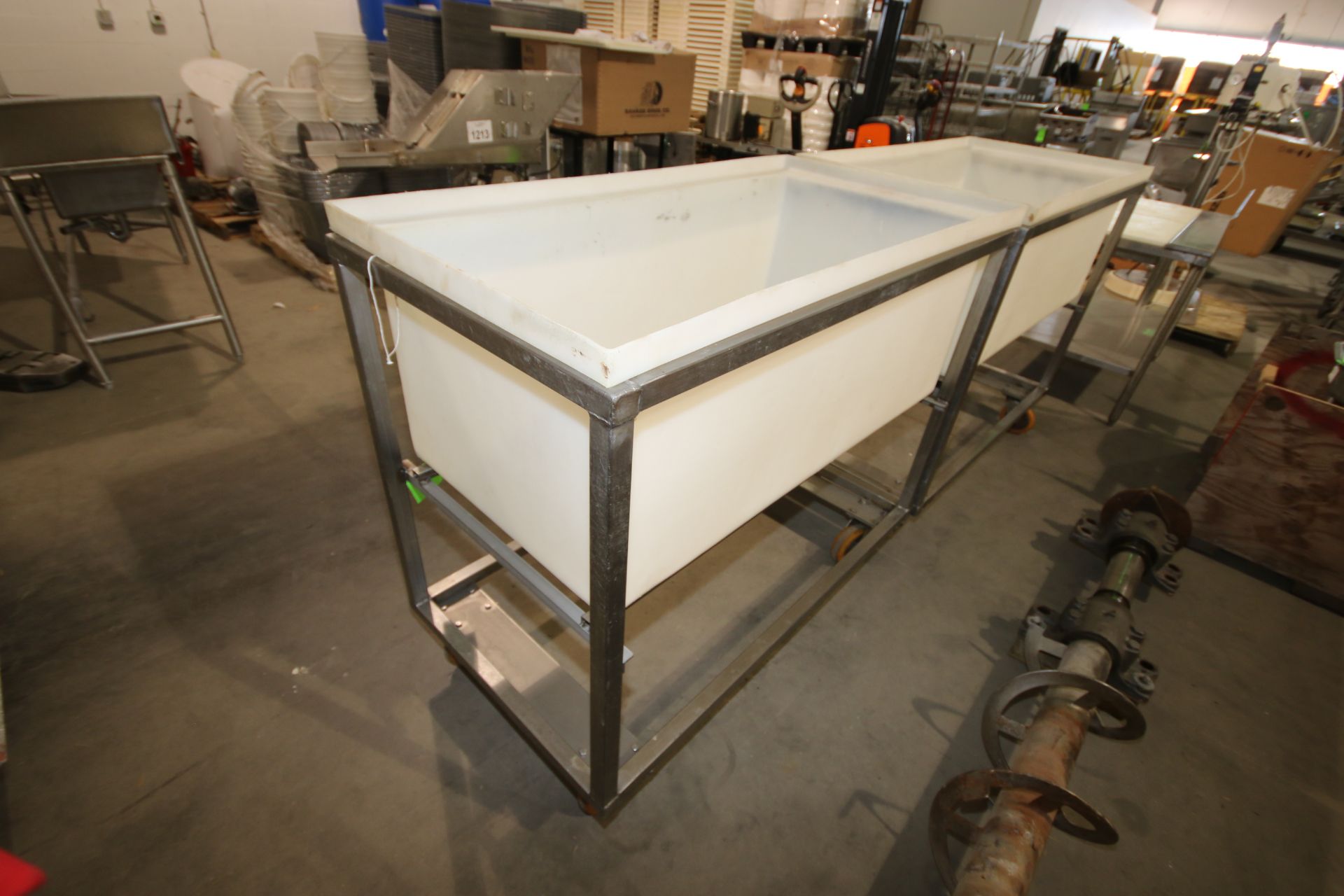 Marination Bins, Mounted on S/S Frame, Internal Dims.: Aprox. 48" L x 23" W x 17-1/2" Dia. ( - Image 3 of 4