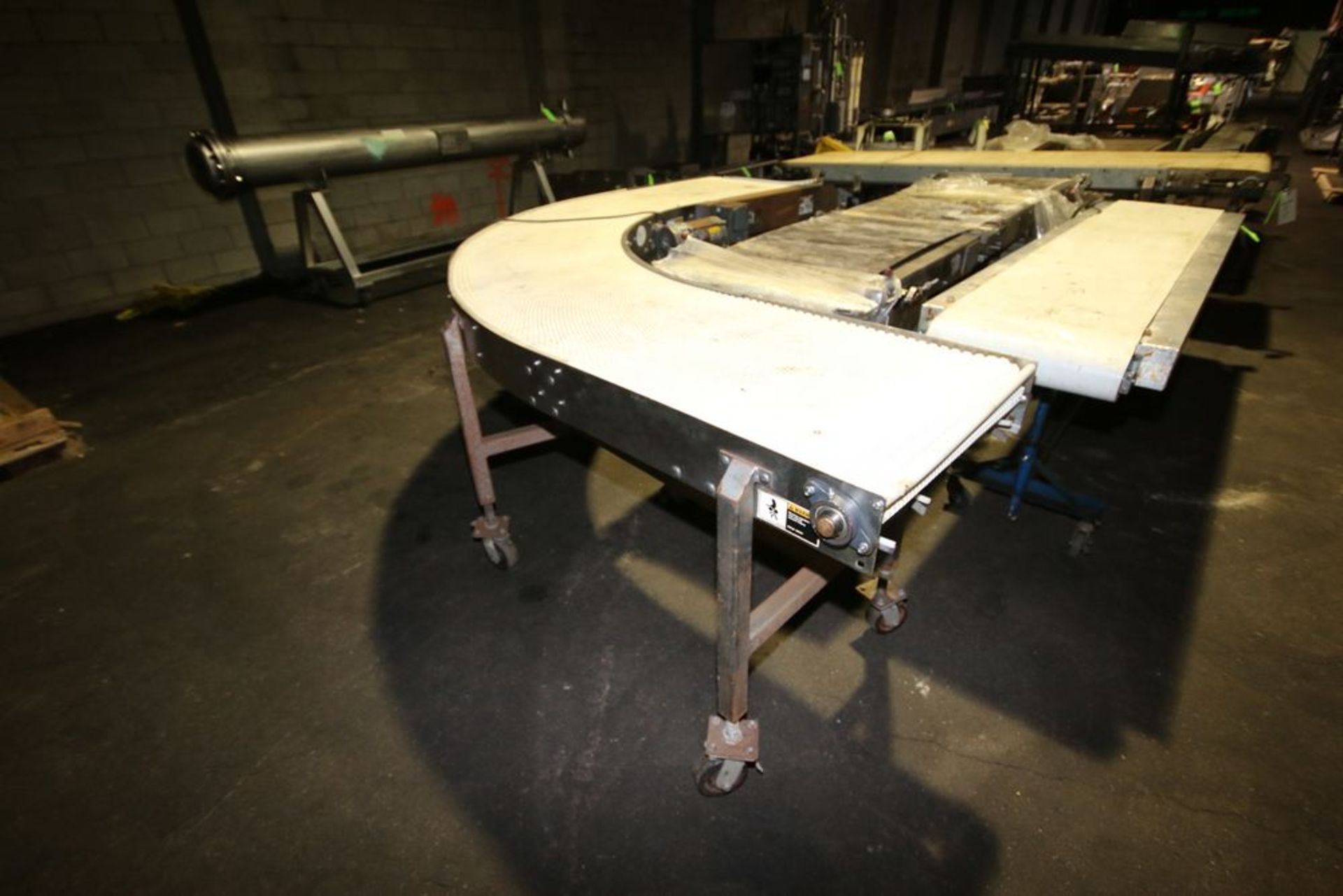 BMI S/S 90 Degree Conveyor Turn, with Aprox. 24" W Plastic Interlock Conveyor Belt, Mounted on S/S - Image 2 of 4