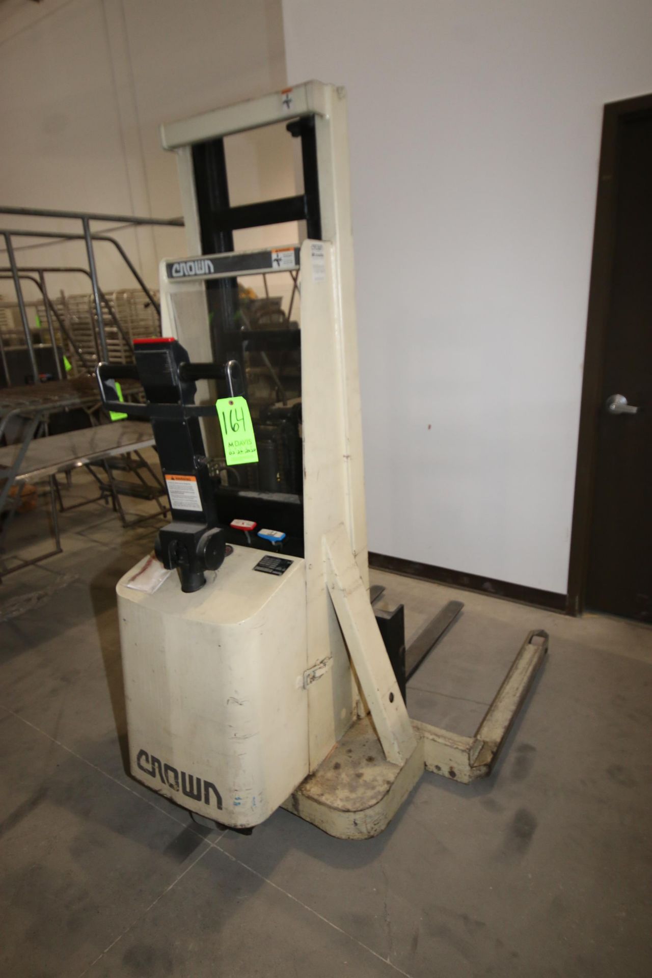 Crown 2,000 lb. CapacityWalk Behind Forklift, Truck Type: E, S/N 1A160311, with Aprox. 36" L