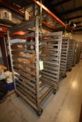 Portable S/S Racks, with (11) Slot Shelf Inserts, Overall Dims.: Aprox. 39" L x 40-1/2" W x 78" H (