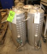 Lot (3) 32" H x 12" W S/S Jacketed Vessels, (Note: (1) Missing Lid