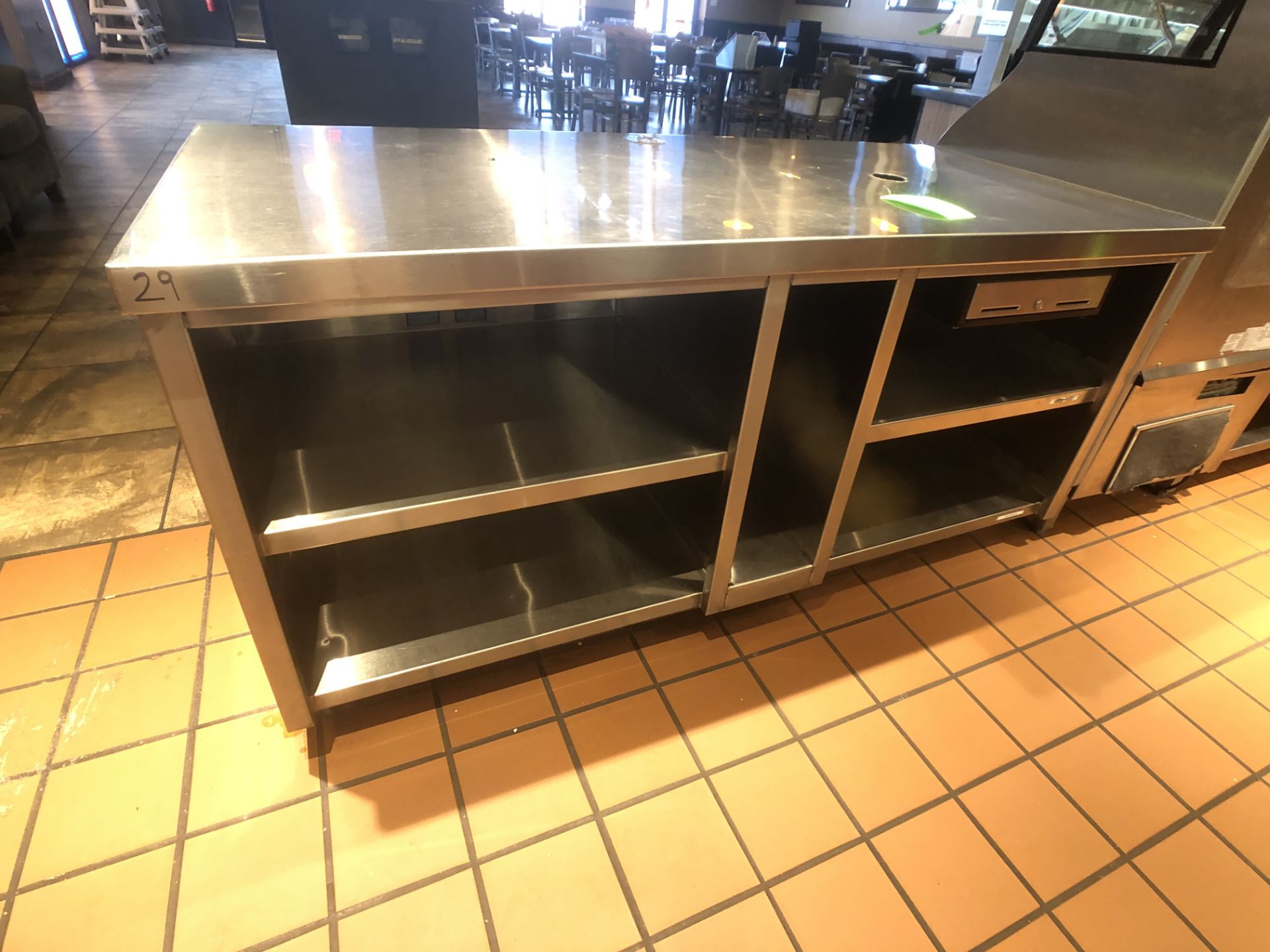 Approx. 6' W x 34" W S/S Countertop Register Station with S/S Shelves - Image 2 of 4