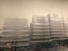 (Approx. 44) Carlisle Clear Plastic Containers, 12 x 18 x 6, Approx 30 Lids