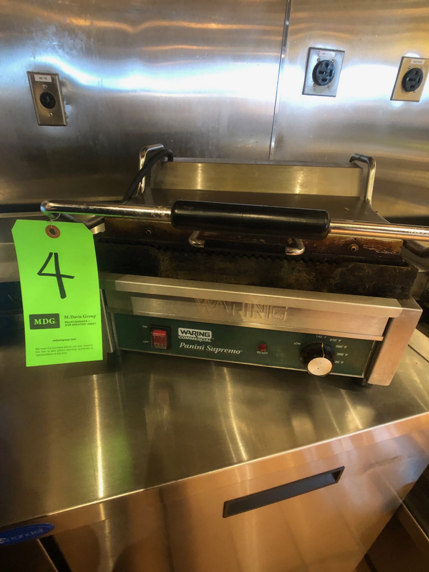 Waring Commercial Panini Supremo Panini Grill, Model WPG280B, S/N 150325,