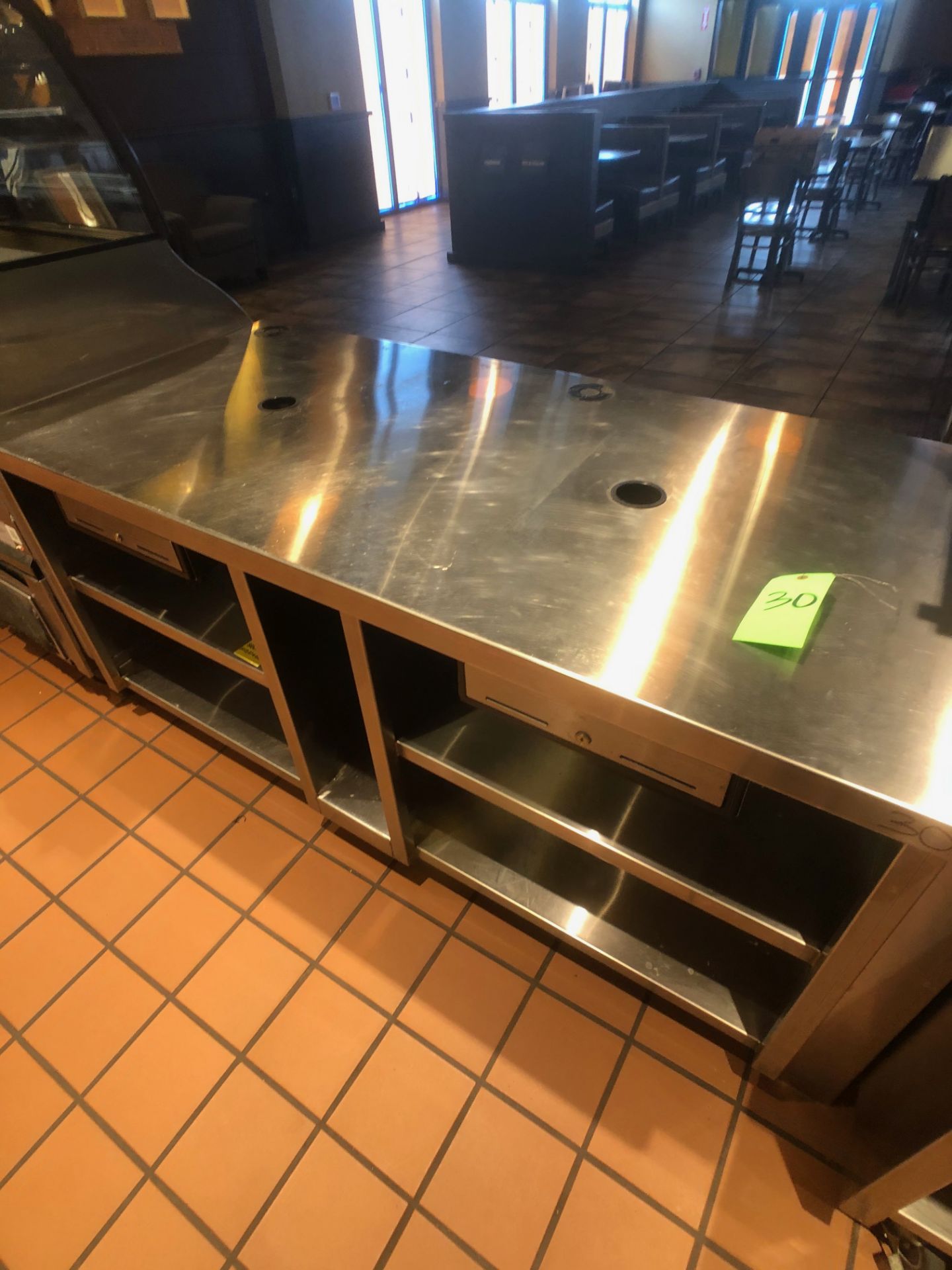 Approx. 6' W x 34" W S/S Countertop Register Station with S/S Shelves (NOTE: Does Not Include Cash - Image 5 of 6