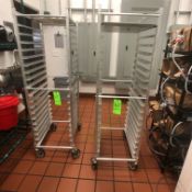 (2) Portable Tray Racks Mounted on Casters