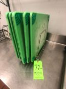 (6) Green Plastic Cutting Boards with Drying Rack, Approx. 20" L x 15" W