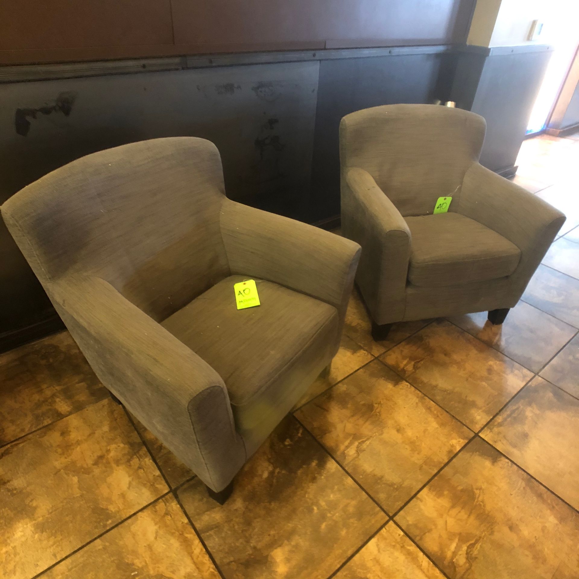 (2) Grey Cushioned Seats