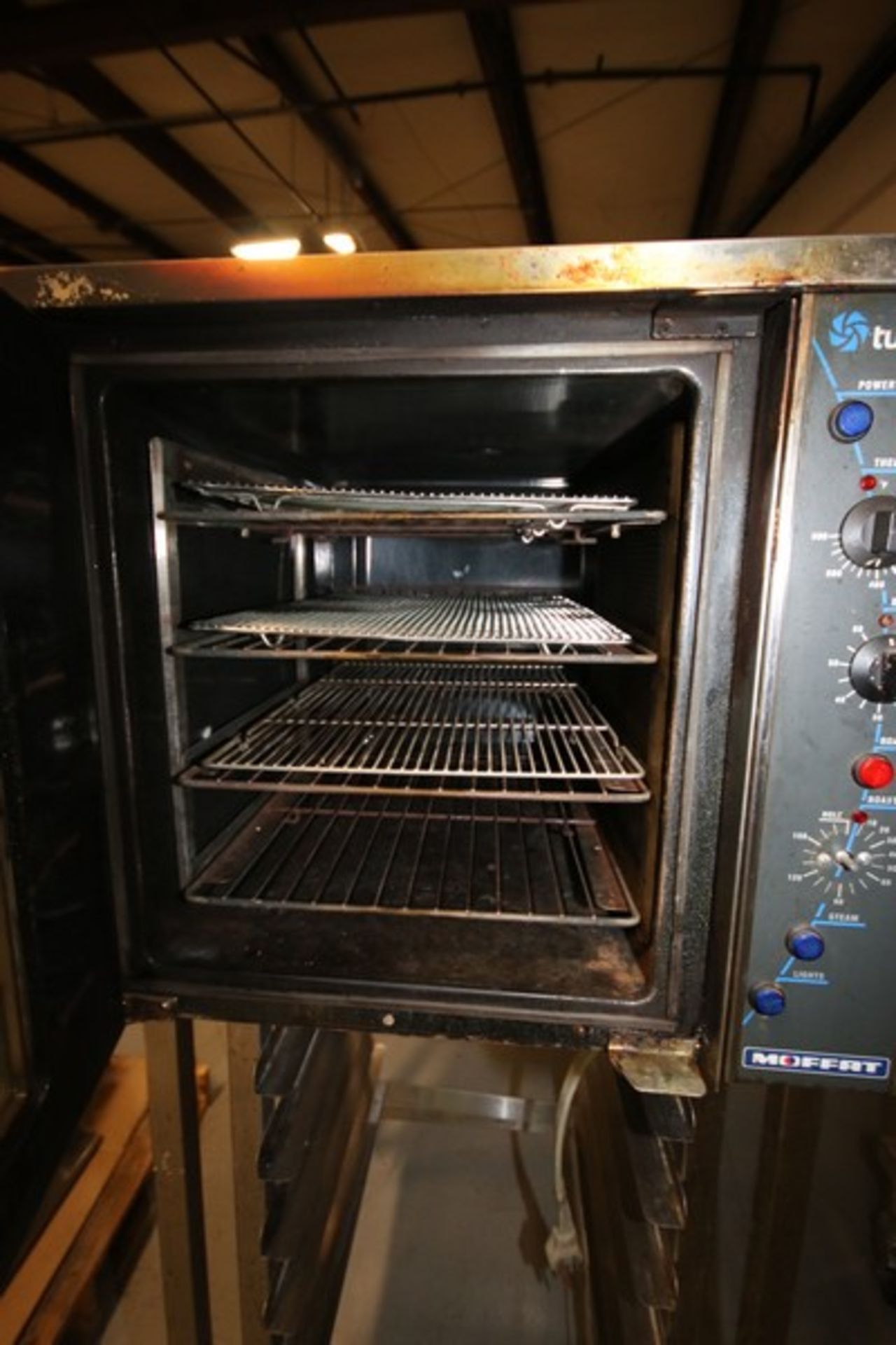 Moffat Turbo Fan 32 Confection Oven, Model E32MS, SN 297204, 208V, Mounted on S/S Tray Stand ( - Image 3 of 4