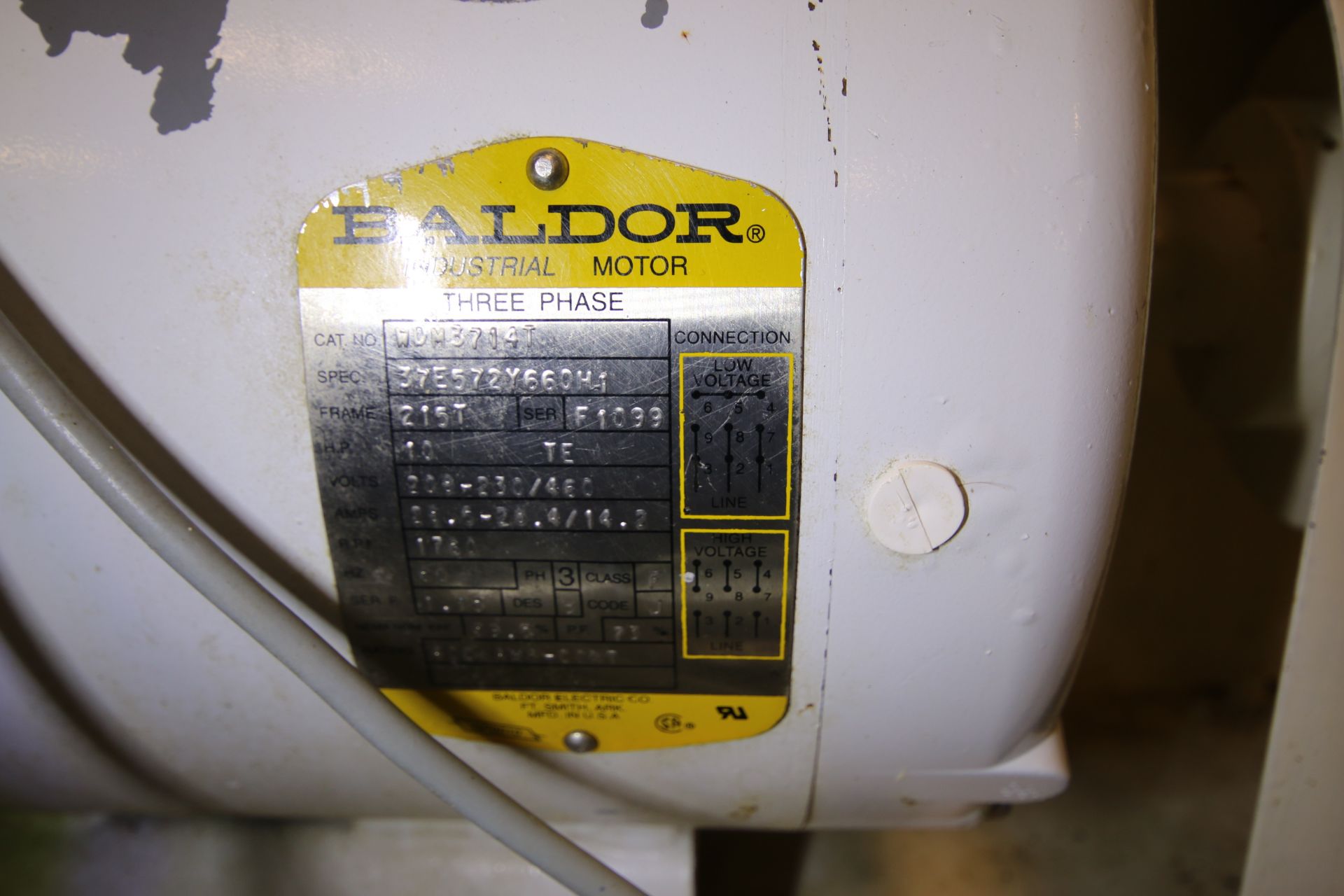 Beach - Ross Rotary Vacuum Pump, Model 1155 - 220 / C, SN 482, with 2.5" Inlet & Outlet, with Baldor - Image 8 of 8