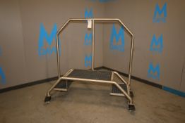 S/S 2-Step Portable Platform, with Plastic Grating & S/S Hand Rail, Overall Dims.: Aprox. 67" L x