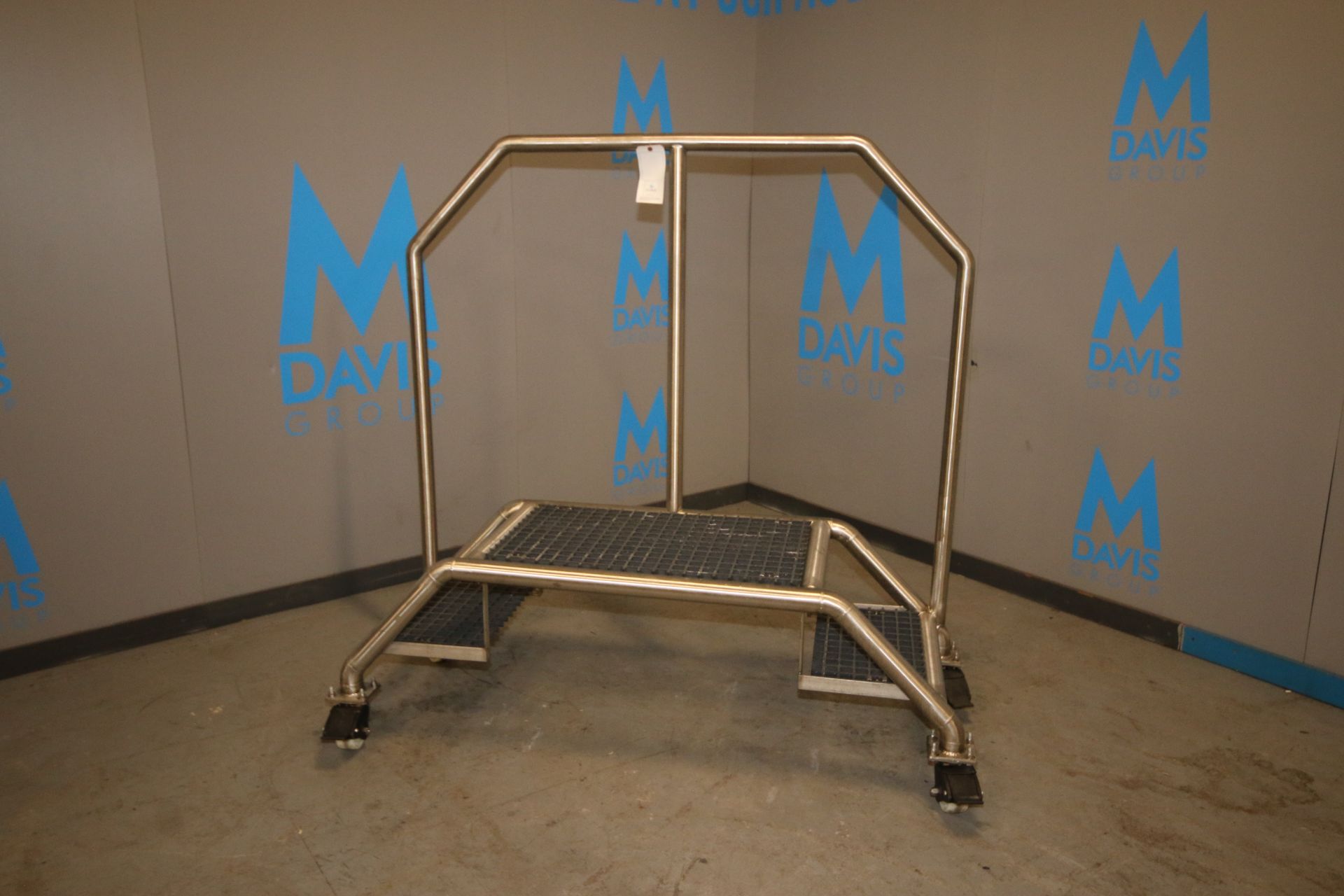 S/S 2-Step Portable Platform, with Plastic Grating & S/S Hand Rail, Overall Dims.: Aprox. 67" L x