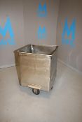 S/S Portable Totes, Internal Dims.: Aprox. 24-1/2" L x 25-1/2" W x 29-1/2" Deep, with (4) Bottom