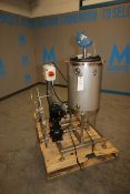 Aprox. 25 Gal. S/S Single Wall Vertical Tank, Tank Dims.: Aprox. 26" H x 18-1/2" Dia., with