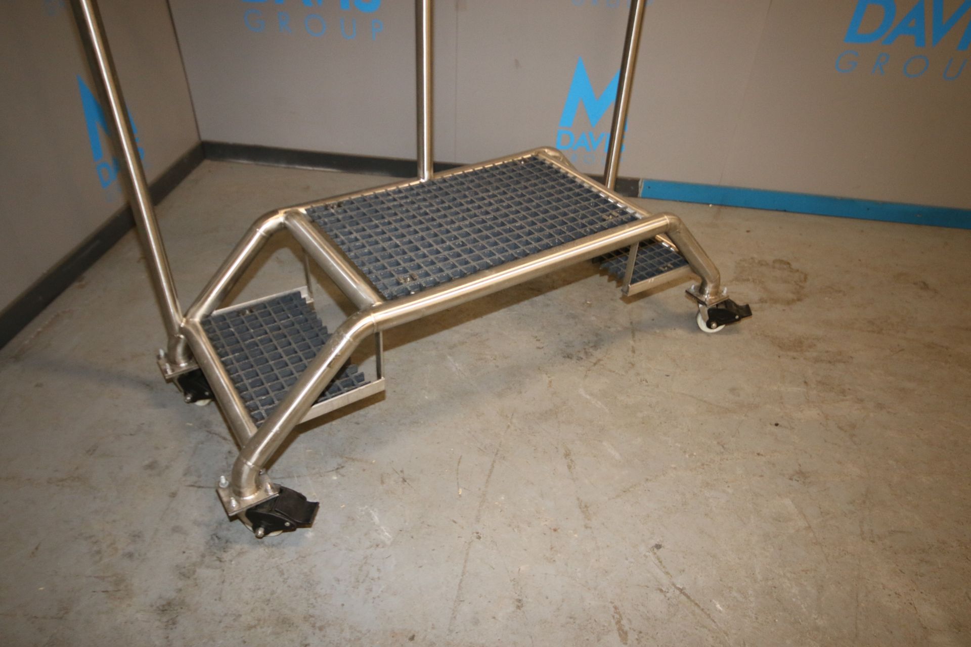 S/S 2-Step Portable Platform, with Plastic Grating & S/S Hand Rail, Overall Dims.: Aprox. 67" L x - Image 3 of 5