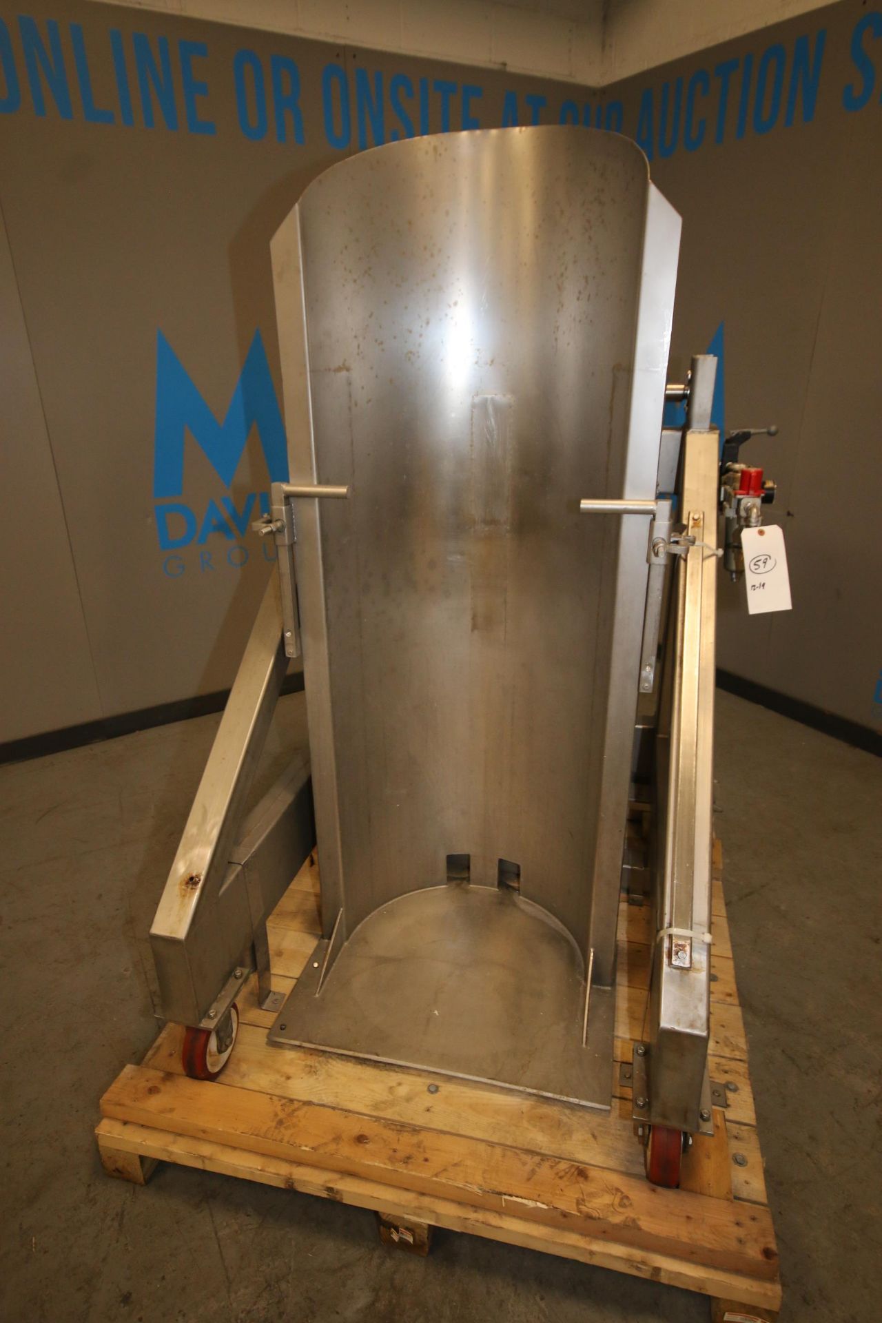 MetalCraft Inc. S/S Pneumatic Barrel Dumper, M/N D.D., S/N 11618, Barrel Chamber Dims.: Aprox. 23" L - Image 3 of 9