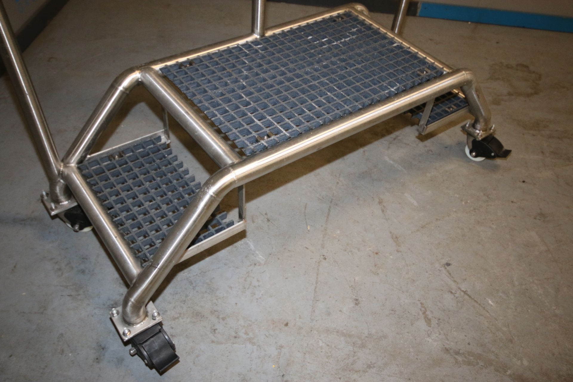 S/S 2-Step Portable Platform, with Plastic Grating & S/S Hand Rail, Overall Dims.: Aprox. 67" L x - Image 3 of 4