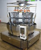 Used-Ishida Model CCW-Z-216B-D/30-WP Dimpled/Embossed Bucket Combination Net Weigh Scale WP is for