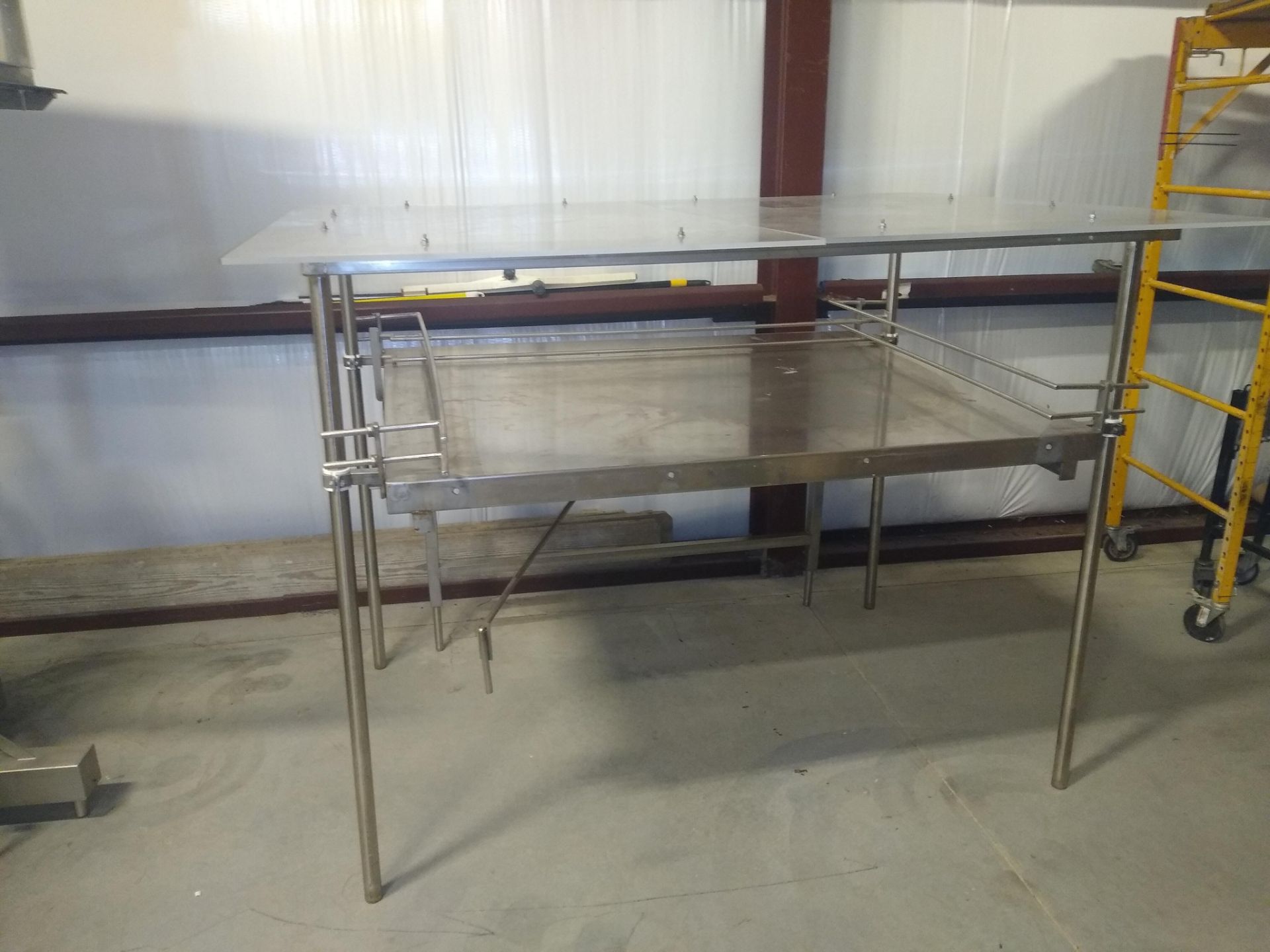 Semi-Automatic Debagging Table, 50" W x 60" L, Swing Arm Design, Pull Swign Arm Towards Operator - Image 2 of 3